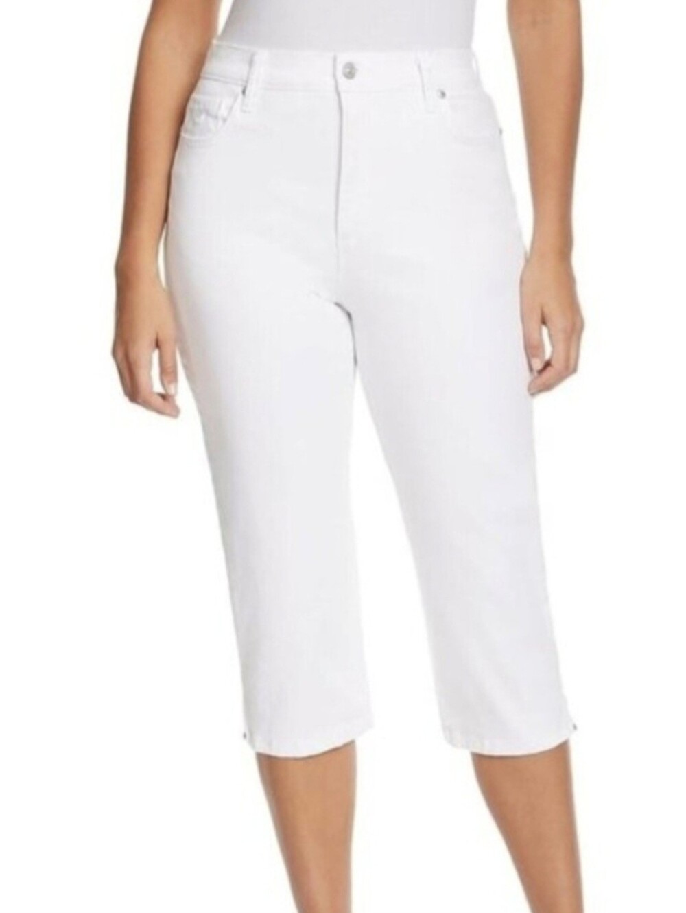 Gloria Vanderbilt Amanda White Classic Rise Capri Jeans 98% Cotton Size 12 - NEW